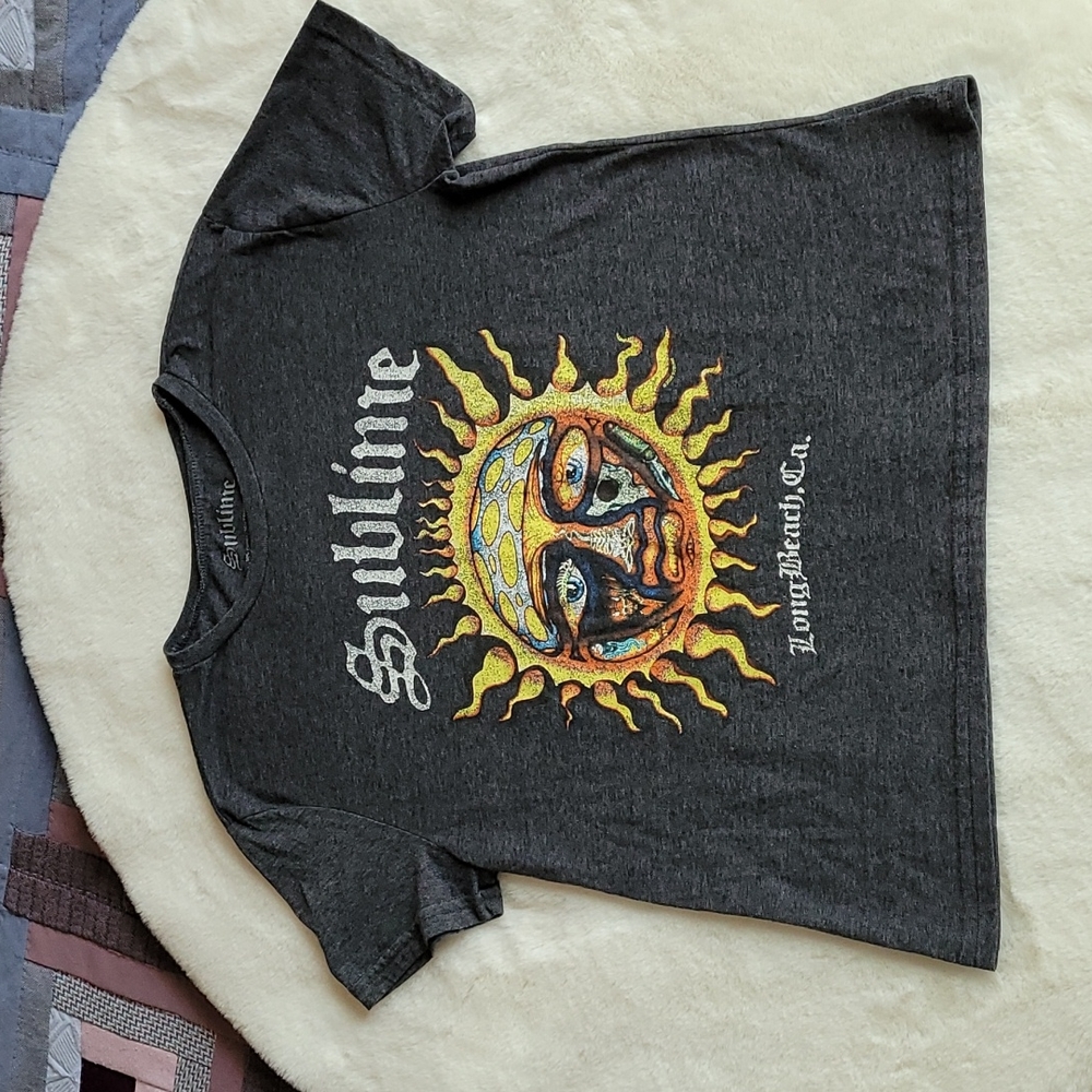 Sublime Gray Sun Album Art Music Band Short Sleeve Summer Festival T-shirt